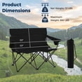 thumbnail image 5 of Biotree 2-Person Folding Outdoor Loveseat Camp Chair with Cup Holders Portable Double Camping Chair with Carry Bag, Black, 5 of 11
