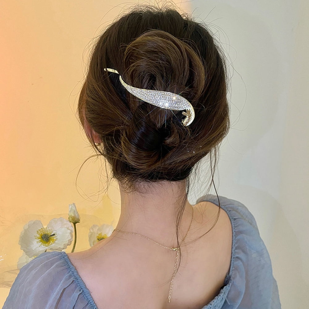 Rhinestone French Barrette Hair Clips Bling Twist N Clip Hair Clips for