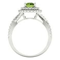 thumbnail image 4 of 1.3125 ct Round Cut Natural Peridot Halo Engagement Ring for Women in 18K White Gold, 4 of 5