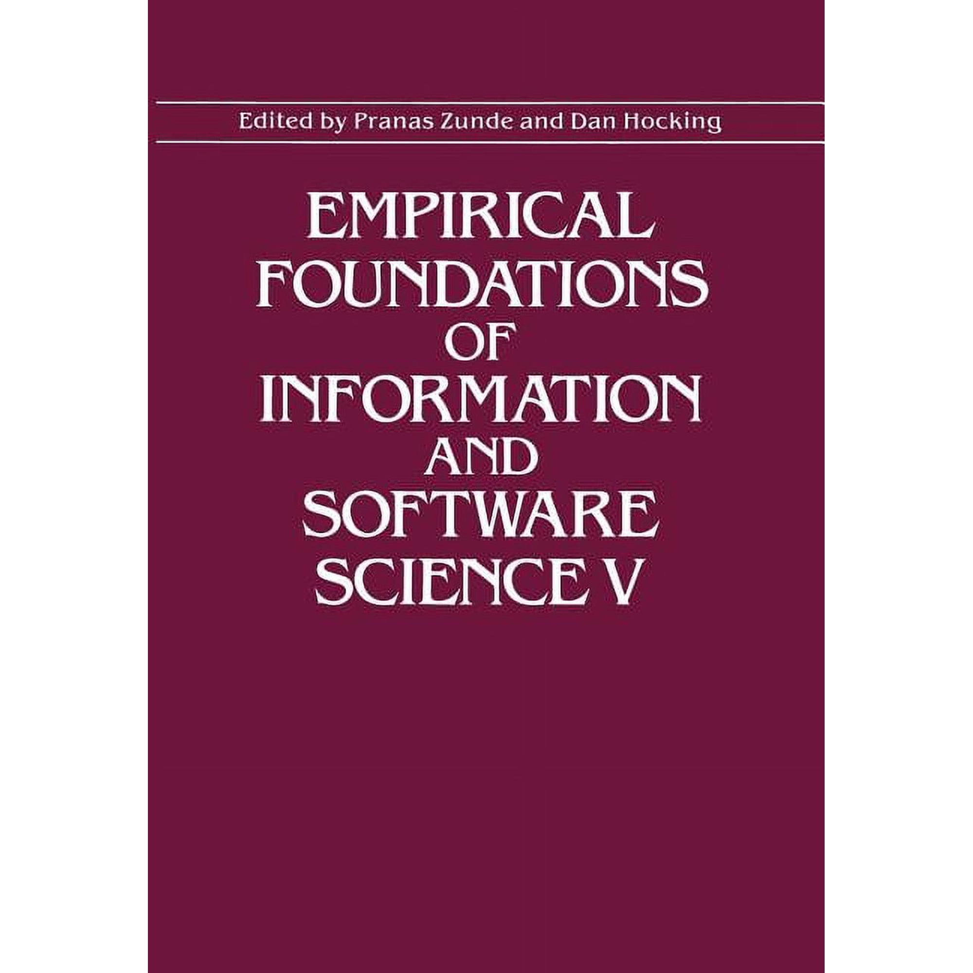 Empirical Foundations of Information and Software Science V (Paperback)