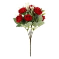 thumbnail image 2 of 5 Roses Osseuses Rouges Artificielles, 5 Têtes Oss Rose Fleur Artificielle Artificielle 5 Têtes Oss Rose Fleur Artificielle Coupe-Vent l'Atmosphère de l'Automne, 2 of 9