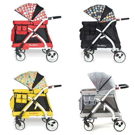 Familidoo Multi-Function Stroller Wagon with Removable Seat Front & Rear Zipper