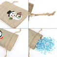 thumbnail image 3 of Bolsos de Lino Ccinee de Navidad de 36 unidades con cordones, bolsas de regalo de arpillera de Navidad con doble yute, 4 diseños de muñeco de nieve, Santa Claus, Pengu Feliz Sencillez, 3 of 5