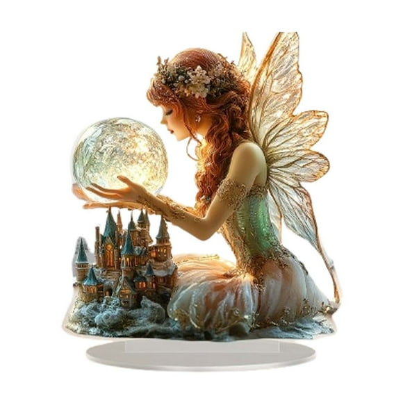 Adorno decorativo de acrílico para escritorio de niña con diseño de cuento de princesa Handstick