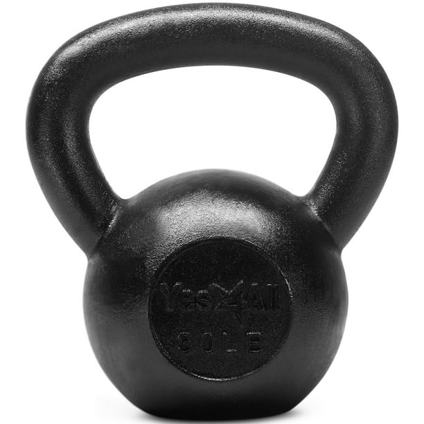 Yes4All 30 lbs Kettlebell Cast Iron Kettlebell Weights (Single