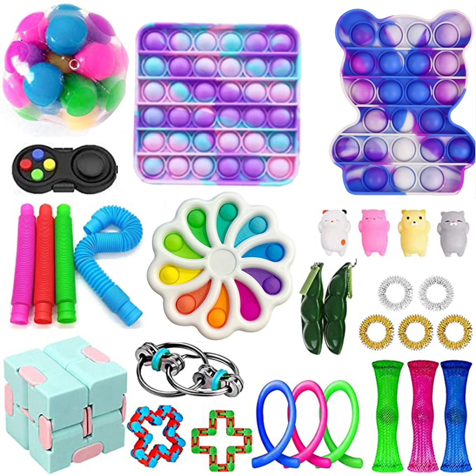 ITFABS Ensemble de 30 Jouets Sensoriels, Kit de Jeux d'Entraînement pour Soulager le Stress ITFABS Ensemble de 30 Jouets Sensoriels, Kit de Jeux d'Entraînement pour Soulager le Stress