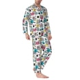 thumbnail image 2 of Fotbe Turtle Pattern Long Sleeve Pajama Set for Men,Sleepwear Set,2-piece Loungewear Set,Soft PJs Comfy Nightwear with Pockets-, 2 of 7