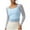 Sky Blue, variant on Ltctricy Crop Tops for Women Built in Bra Mesh Square Neck Long Sleeve Slim Workout Athletic Blouses Cropped Yoga Gym Tees