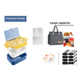 thumbnail image 2 of Box Lunch Con Topper Y Cubiertos Capacidad 1100ml Lab.G, Azul Gris, 2 of 5