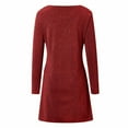 thumbnail image 5 of Womens V Neck Long Sleeve Red Sparkly Dress Carnival Outfit Women's Sequin Dress, 5 of 8