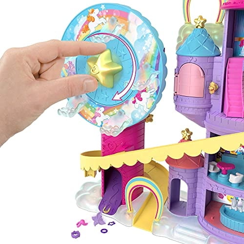 Polly Pocket Rainbow Funland Theming Park, 3 paseos, 7 áreas de juego, muñecas de Polly y Shani, 2 Polly Pocket Polly Pocket
