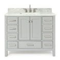 thumbnail image 2 of Ariel Cambridge 43 In. Single Rectangle Sink Vanity With Carrara White Marble 0.75 In Countertop In Grey, 2 of 10