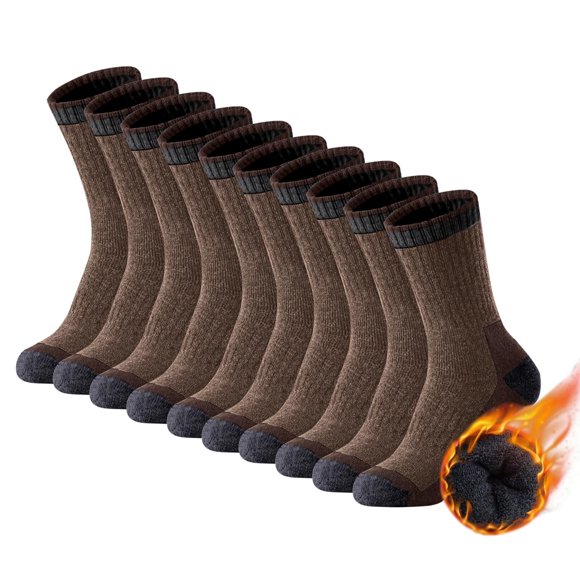 KIHOUT Warm Thermal Wool Socks for Winter Moisture Wicking and Breathable Cozy Boot Socks for Men and Women 5 Pairs