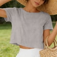 thumbnail image 6 of Kezqiaxn Clothes for Women Summer Tops Plus Size Fashion Crew Neck Short Sleeve Shirts Business Dressy Casual Work Blouses, 6 of 6
