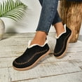 thumbnail image 4 of Mepaouo Womens Winter Work Boots Suede Fleece Lined Snow Ankle Booties Slip on Walking Loafers Flats Shoes, 4 of 8