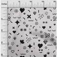 thumbnail image 2 of oneOone Cotton Silk Light Gray Fabric Doodle Sewing Material Print Fabric By The Yard 42 Inch Wide, 2 of 4