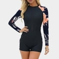 thumbnail image 5 of uublik Womens Long Sleeve Rash Guard Bathing Suit Swimming Suit with Front Zipper Boyleg 1 Piece Wetsuit for Surfing Multicolor, 5 of 5