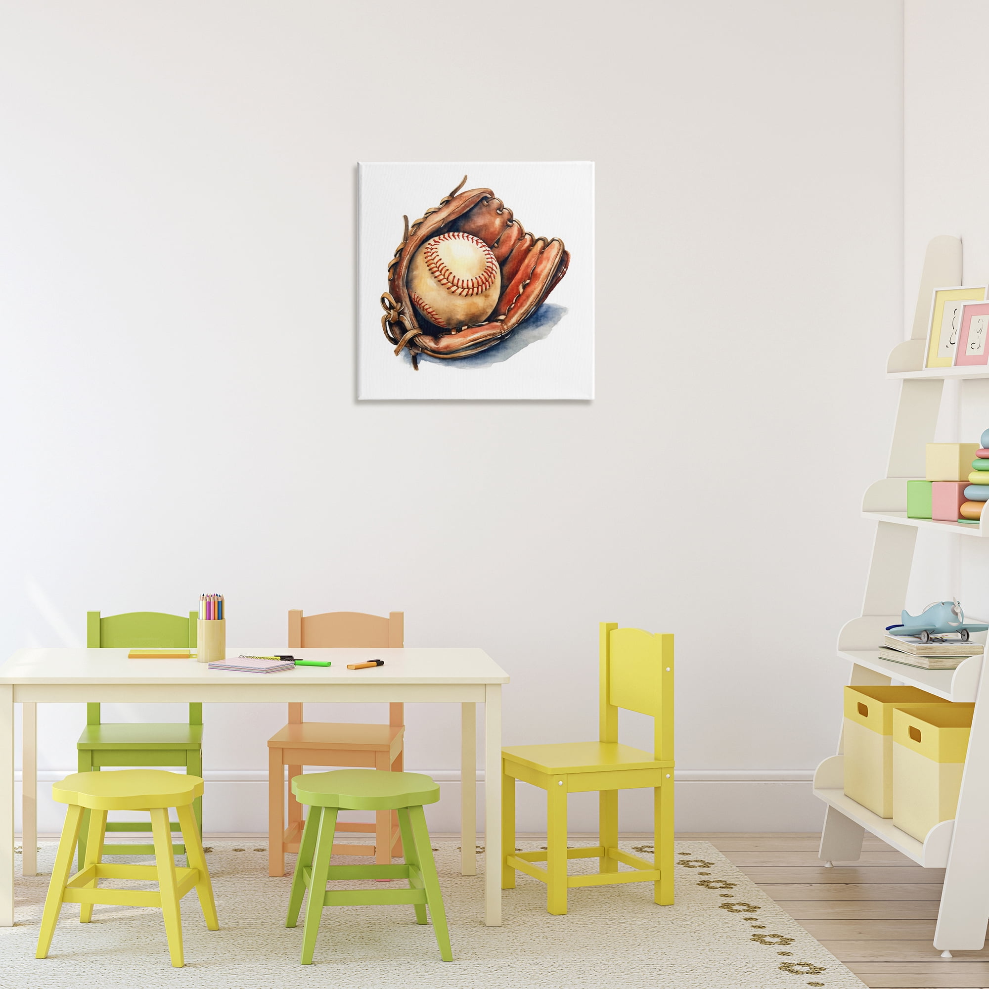 Stupell Industries Glove & Ball in Leather Canvas Wall Art, design by Creative Studio