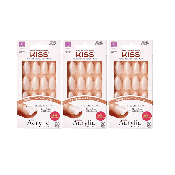 KISS Salon Acrylic Natural Nails (KSAN03 3 PACKS)