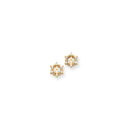 14k Yellow Gold Diamond Ear Jacket Jackets For Studs Fine Jewelry For Women Gift