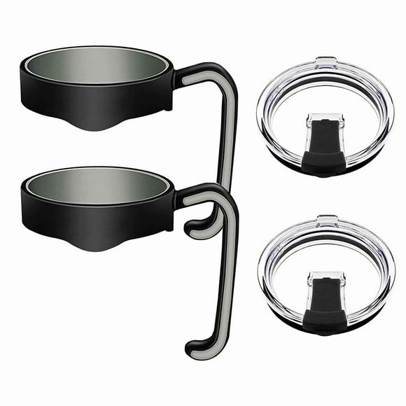 2Pack 20oz Tumbler Handle Hand Holder Grip Cup Holder with 20oz Spill Proof Lids for 20 Oz YETI Tumbler, Ozark Trail Tumblers, Sic Rambler Travel Cup