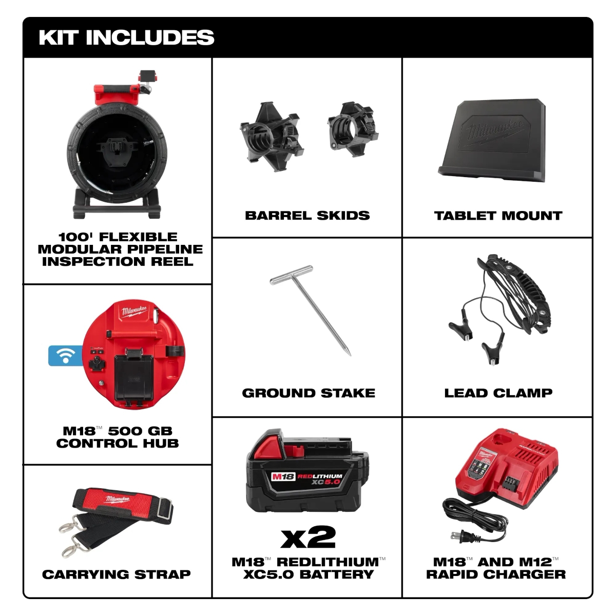 Milwaukee Tool M18 100 Feet Flexible Modular Pipeline Inspection System