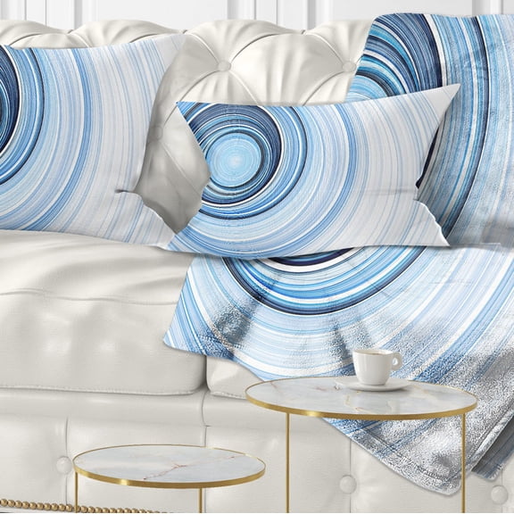 Designart Blue Radio Waves - Abstract Throw Pillow - 12x20