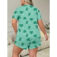 thumbnail image 2 of Musefolio Women's Pajama Sets Summer Short Sleeve Round Neck Comfort Fit Printed Pattern Casual Sleepwear 1X-5X, 2 of 9