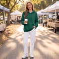 thumbnail image 5 of Domzest Womens Oversized Hoodies Long Sleeve Loose Hooded Sweatshirt 2026 Fall Winter Trendy Pullover Sweatshirt Dark Green XS, 5 of 7