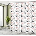 thumbnail image 4 of Ambesonne Pets Shower Curtain, Cool Cat Meow Animals Doodle, 69"Wx75"L, Beige Pale Pink, 4 of 4