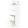 thumbnail image 1 of HOMCOM White MDF 4-Drawer Lockable Filing Cabinet | Adjustable Hanging Rails for A4/Letter Files | 15.7" W x 51.6" H | Secure Home Office Storage & Printer Stand, 1 of 7