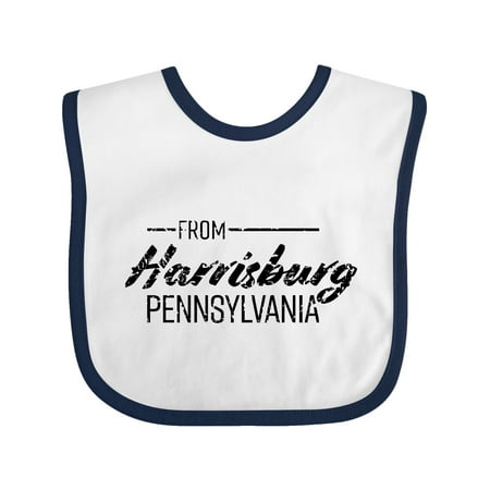 

Inktastic From Harrisburg Pennsylvania in Black Distressed Text Gift Baby Boy or Baby Girl Bib