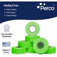 thumbnail image 4 of Perco 2 Line Fluorescent Green Labels - 24,000 Blank Price and Date Gun Labels for Perco 2 Line Price and Date Guns - 32 Rolls, 4 Sleeves - Made in USA, 4 of 7