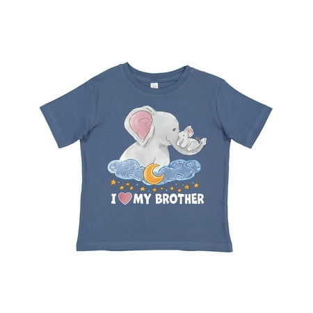 

Inktastic I Love My Brother Cute Elephants with Moon and Stars Gift Toddler Boy or Toddler Girl T-Shirt