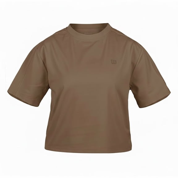 Crop Top Deportivo Wilson para Mujer Boxy Color Café Mocca Talla CH