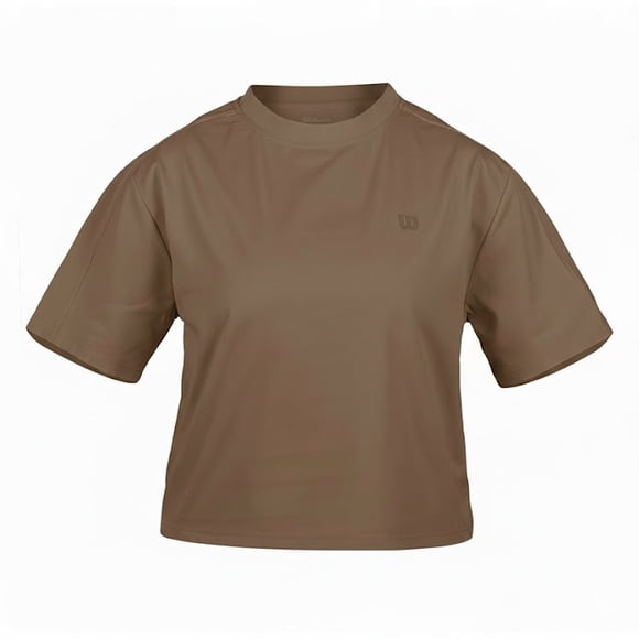 Crop Top Deportivo Wilson para Mujer Boxy Color Café Mocca Talla M