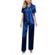 thumbnail image 1 of Gibobby Conjuntos de Lencería Ropa de dormir sexy de satén con mangas para mujer Conjunto corto y superior suelto Traje y lencería Pijamas sexy Conjuntos de pijama Conjunto de(Azul, XXL), 1 of 3