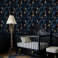 thumbnail image 4 of Peel and Stick Wallpaper Golden Crescent Moons Sparkling Stars Deep Blue Sky Wall Mural 17.7in x 9.8ft Self Adhesive Removable Wall Paper Renter Friendly Wallpaper for Nursery Bedroom Cabinets, 4 of 8