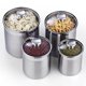 thumbnail image 3 of Cooks Juego de botes de almacenamiento de alimentos de acero inoxidable estándar, recipientes herméticos grandes de 4 piezas de 1.6qt/2.5qt/3.5qt/5qt con tapa de vidrio para té, café, azúcar, harina, Cooks Standard NA, 3 of 7