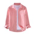 thumbnail image 2 of XDZJLR Mens Shirts Lapel Solid Soft And Comfortable Long Sleeve Shirts for Men, 2 of 4