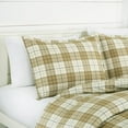 thumbnail image 3 of Chezmoi Collection 3-Piece Plaid Comforter Set Full Size, Tan Beige Blue Plaid Stripe Printed Microfiber Bedding Lightweight Breathable Blanket for All Season, 3 of 7