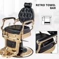 thumbnail image 5 of OmySalon Retro Barber Chair Heavy Duty Professional Salon Chair Reclining, Hydraulic All Purpose Hairdressing Chair for Hair Stylist,Gold&Black, 5 of 10
