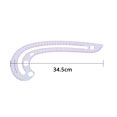 thumbnail image 4 of TUWAFE Clothing Patterning Ruler Sew French Curve Ruler Metric Shaped Plastic Sewing Tools Include Curve Ruler Triangular Ruler Tracing Wheel for Beginners Tailors Designers Clear, 4 of 7
