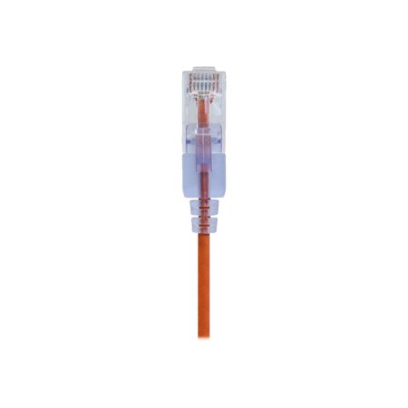 UPC: 0889028044568 | Monoprice SlimRun – Patch cable – RJ-45 (M) to RJ-45 (M) – 7 ft – UTP – CAT 6a – booted  snagless  stranded – orange (pack of 10)