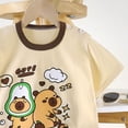 thumbnail image 5 of JUMEYU Boy Pajamas Pajamas for Toddler Baby Boys Girls Snug Fit Pajamas Short Sleeve Sleeper 4T 5T (Beige,4-5 Years), 5 of 6