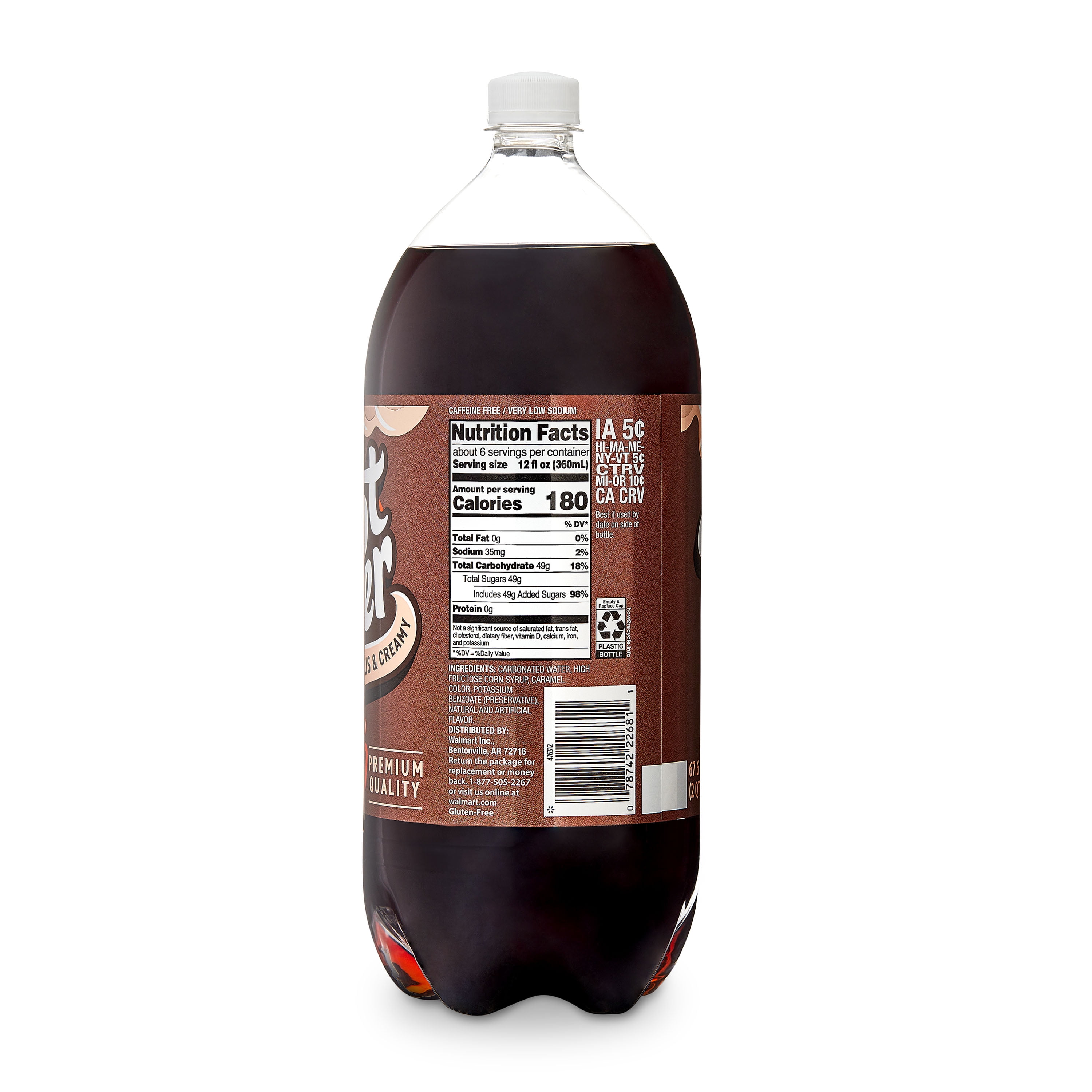 Great Value Root Beer Soda, 2 Liter Bottle