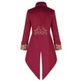 thumbnail image 3 of Men Steampunk Coat Gothic Medieval Vintage Embroidery Tailcoat Frock Coat Halloween Costume M, 3 of 3