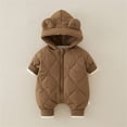 thumbnail image 2 of BXSRUTA Baby & Toddler Winter Jumpsuit, Fleece-Lined Soft Stretch Hooded Zipper Front for Outdoor Play, Easy Care, 2 of 6