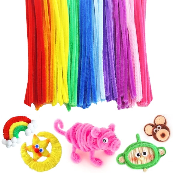 100 Pcs Pipe Cleaners,10 Colors Pipe Cleaners Craft Chenille Stems,12 Inch Long Pipe Cleaners Flowers,Pipe Cleaner Flower For Art And Craft Projects Diy Easter Decorations
