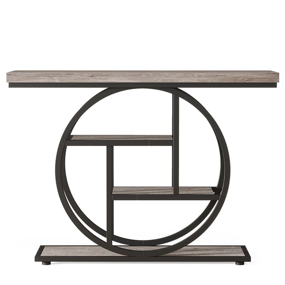 Topcobe Modern End Table, Small Side Table with Metal Frame for Couch, Sofa Table for Living Room, Bedroom, Bedside, Gray